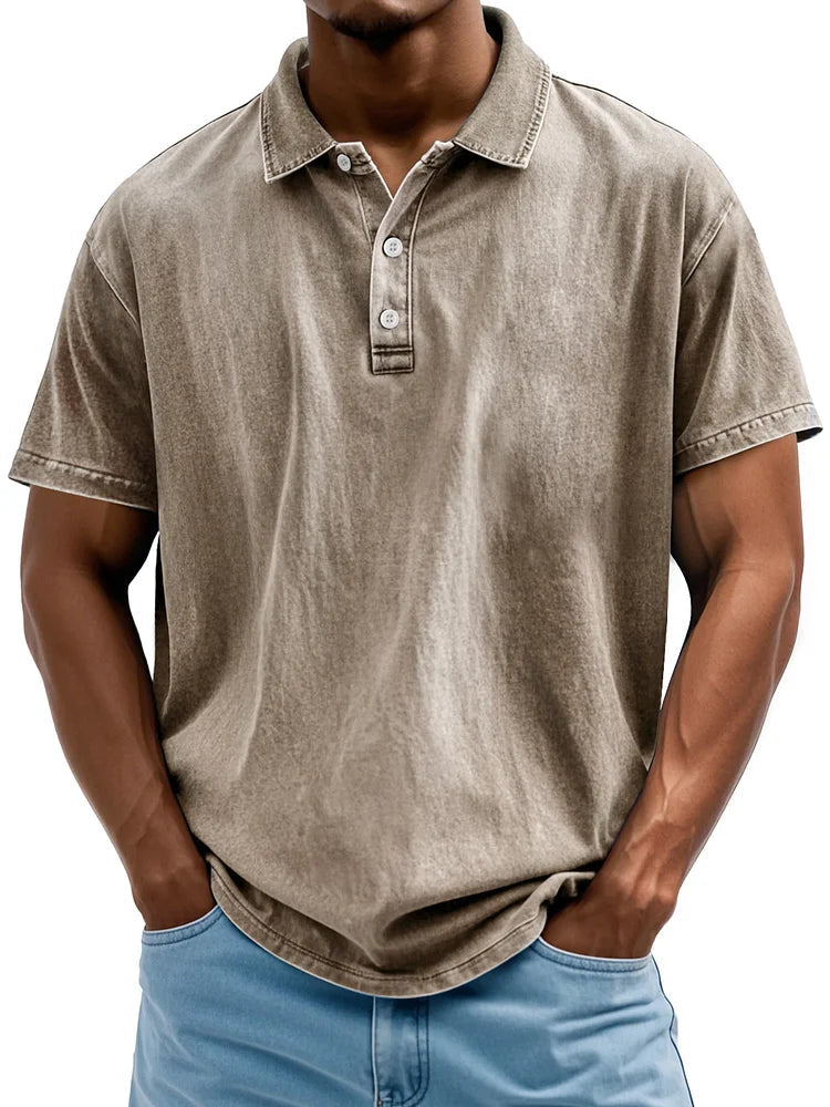 Polo en coton vintage pour homme, style classique 4