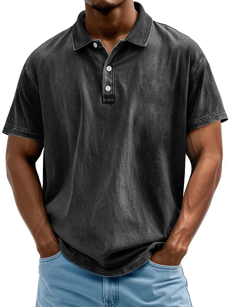Polo en coton vintage pour homme, style classique 5