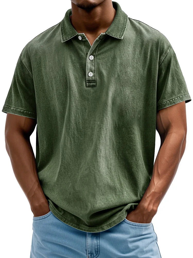 Polo en coton vintage pour homme, style classique 6