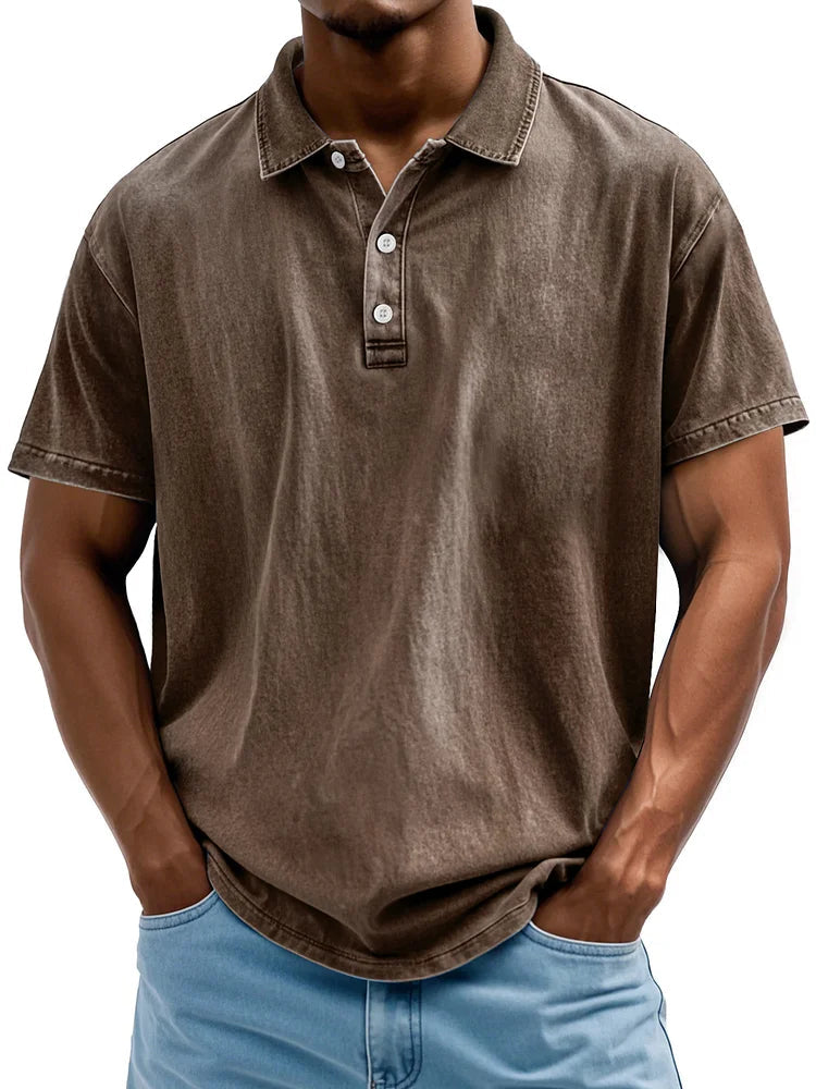 Polo en coton vintage pour homme, style classique 8