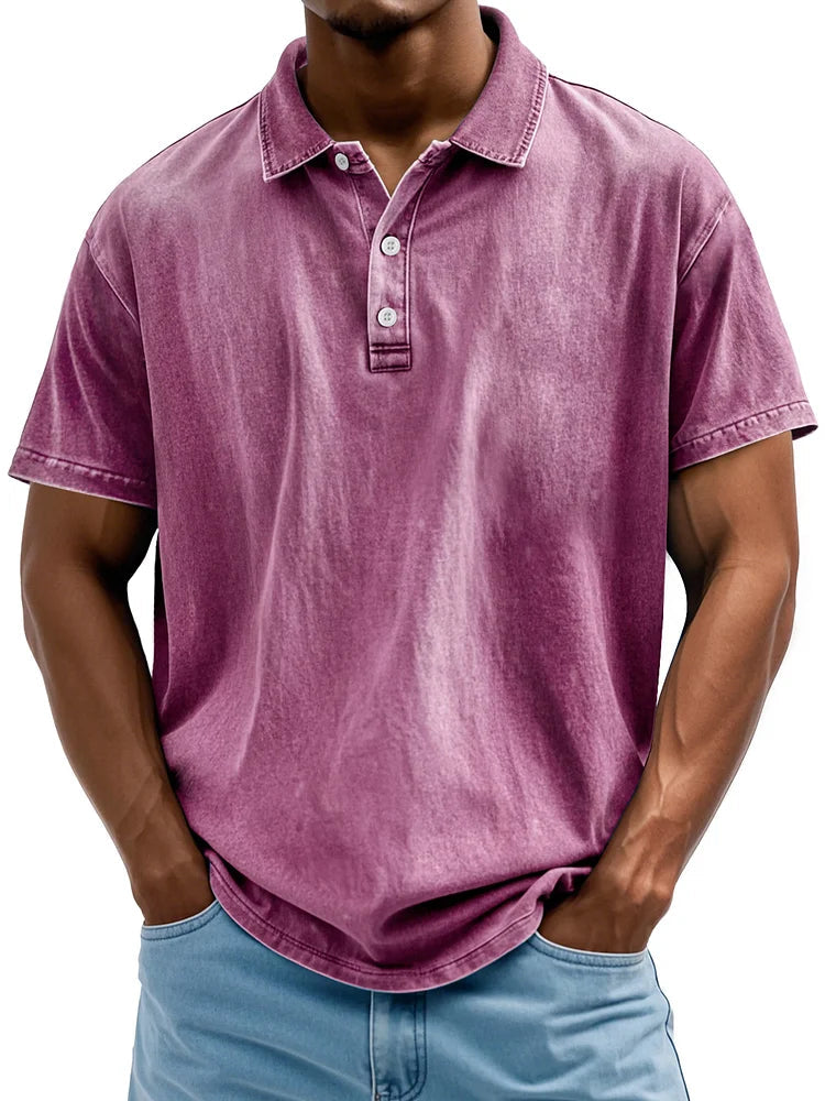 Polo en coton vintage pour homme, style classique 9