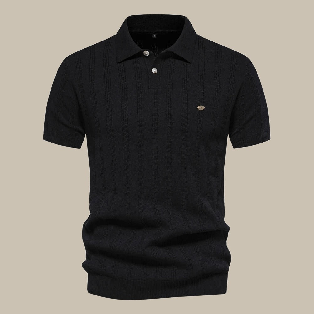 Polo en laine pour homme à manches courtes élégant 2
