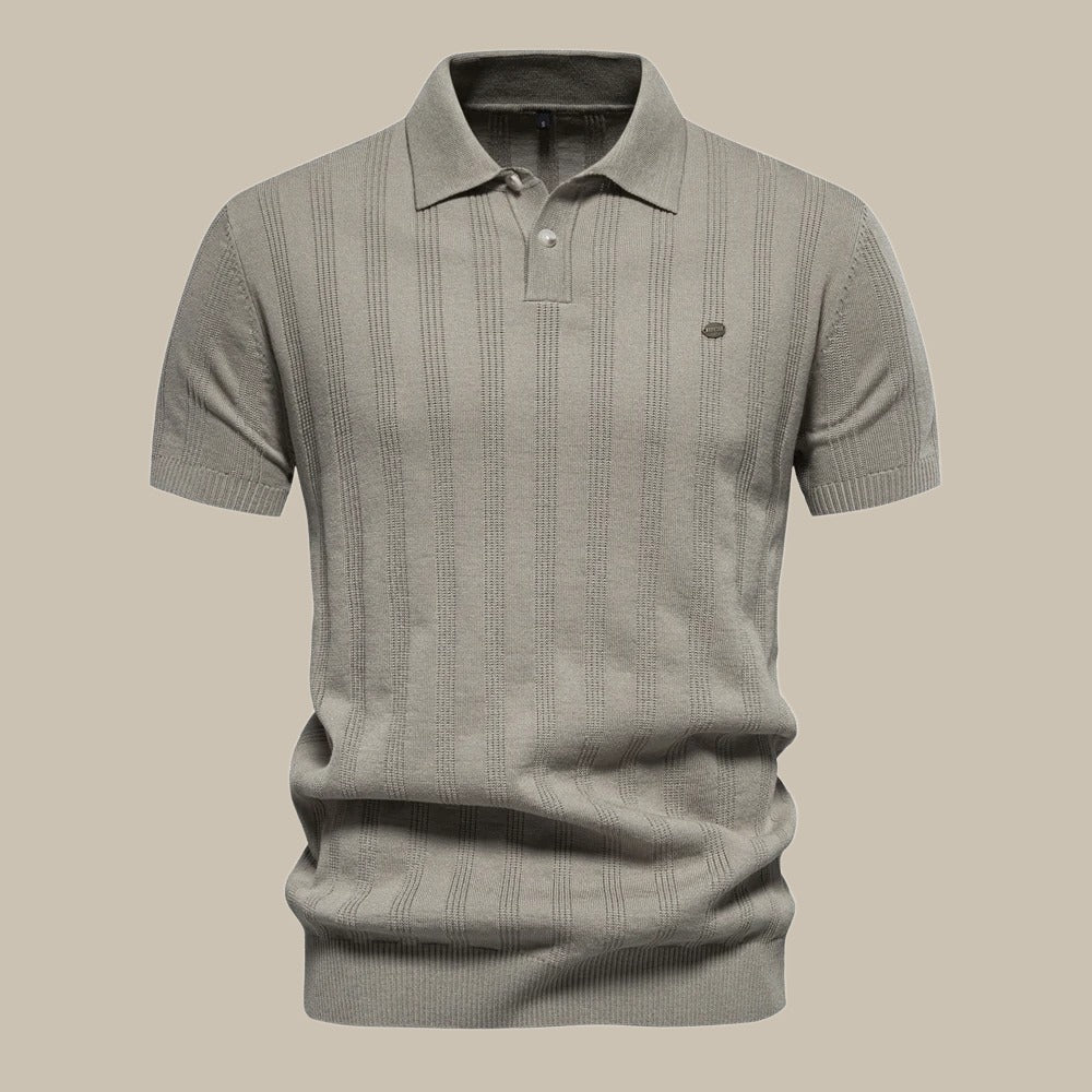 Polo en laine pour homme à manches courtes élégant 6