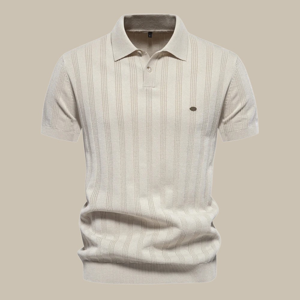 Polo en laine pour homme à manches courtes élégant 8