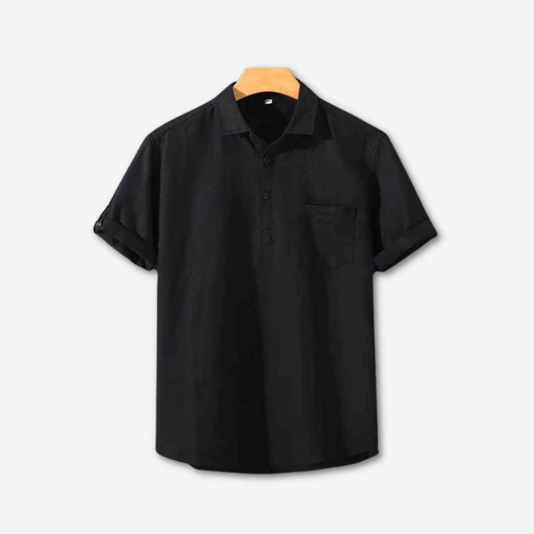 Polo en lin pour homme, style décontracté et léger 2