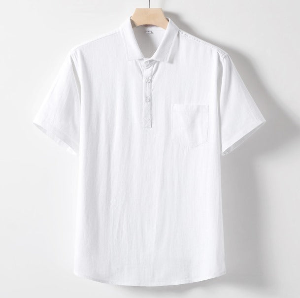 Polo en lin pour homme, style décontracté et léger 3