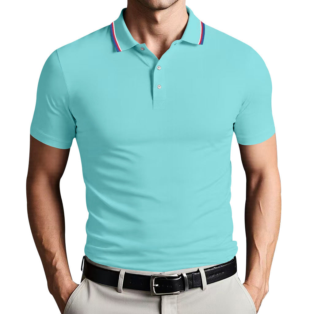 Polo homme ajusté en coton léger avec col classique 11