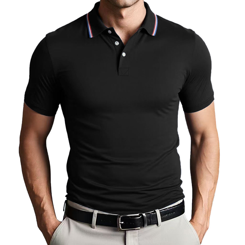 Polo homme ajusté en coton léger avec col classique 3
