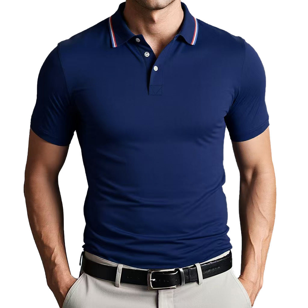 Polo homme ajusté en coton léger avec col classique 4