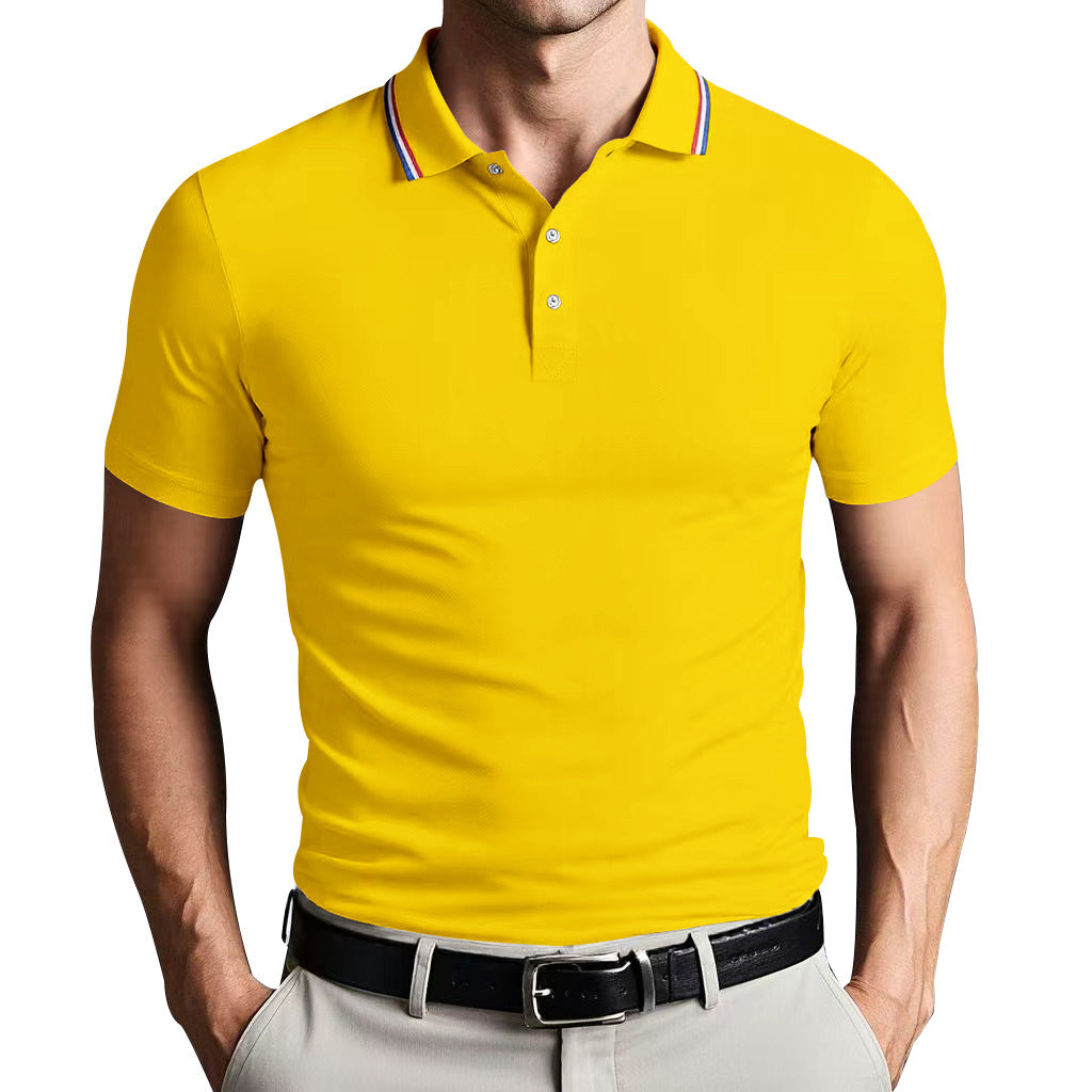 Polo homme ajusté en coton léger avec col classique 5