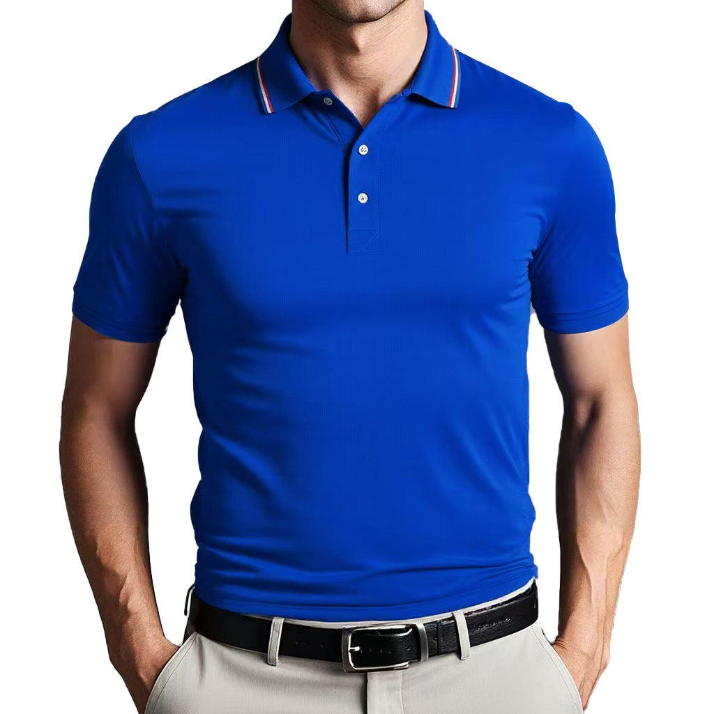 Polo homme ajusté en coton léger avec col classique 9