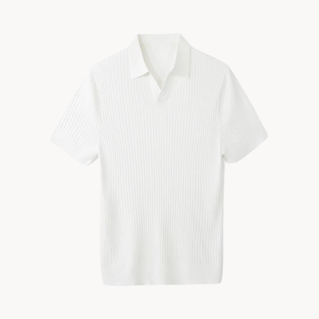 Polo homme en soie de mûrier style vintage, coupe ajustée 10