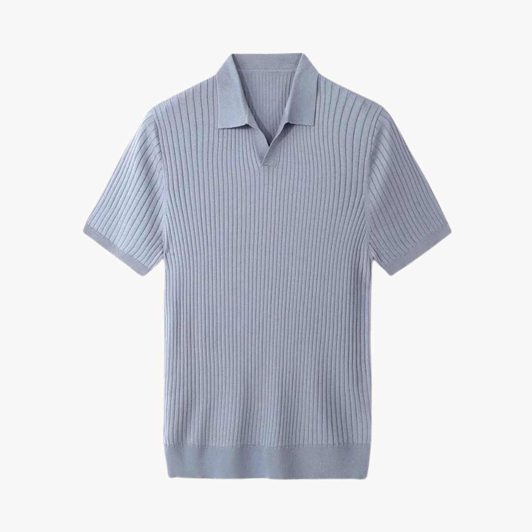 Polo homme en soie de mûrier style vintage, coupe ajustée 12