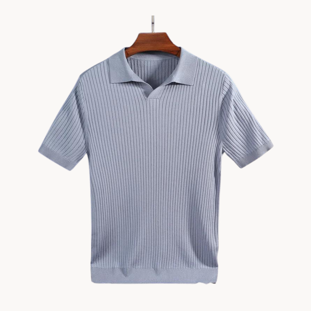 Polo homme en soie de mûrier style vintage, coupe ajustée 6