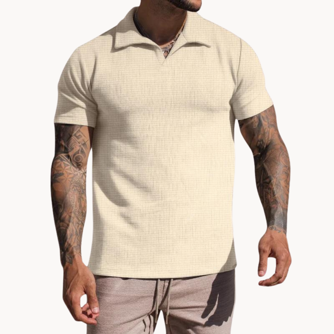 Polo raffiné en coton et polyester pour homme 2