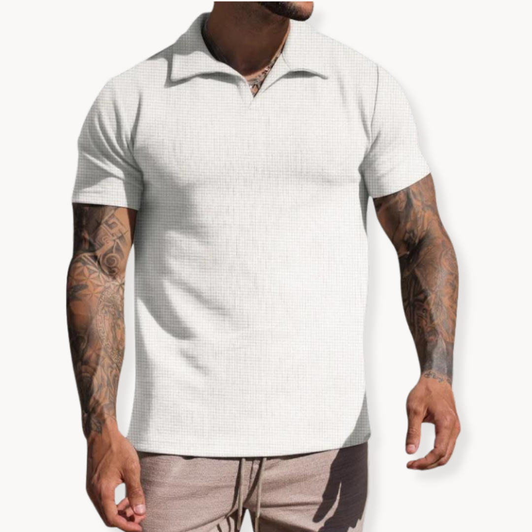 Polo raffiné en coton et polyester pour homme 4