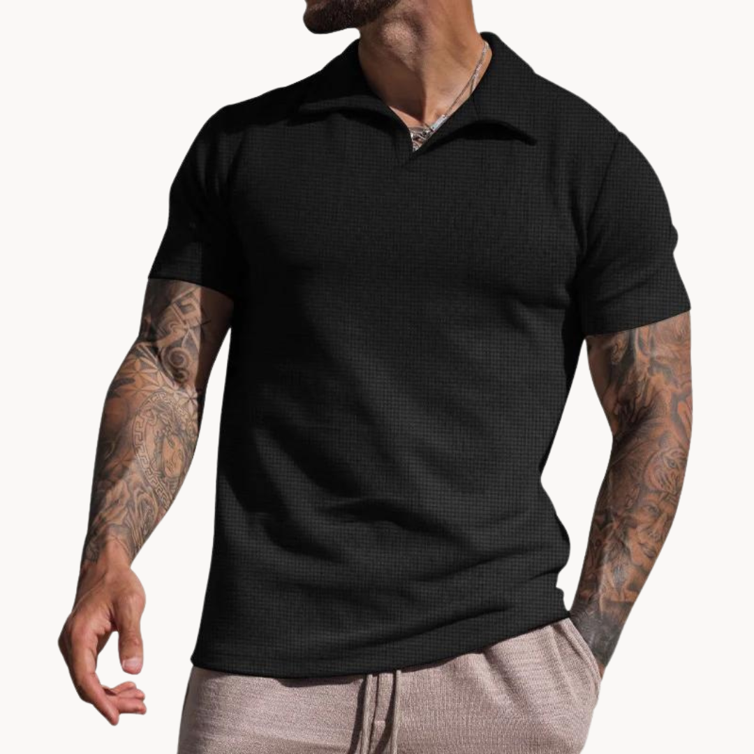 Polo raffiné en coton et polyester pour homme 5