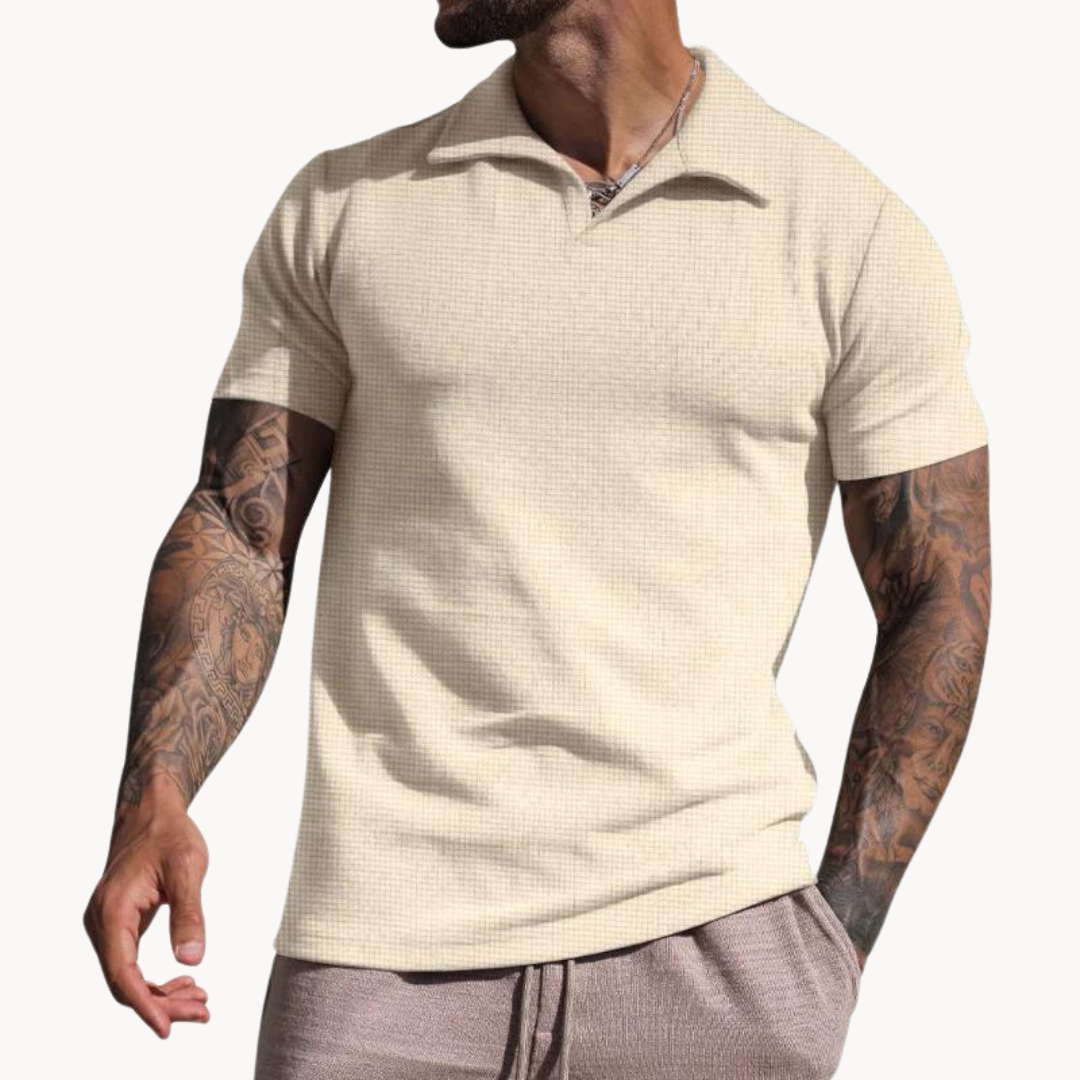 Polo raffiné en coton et polyester pour homme 6