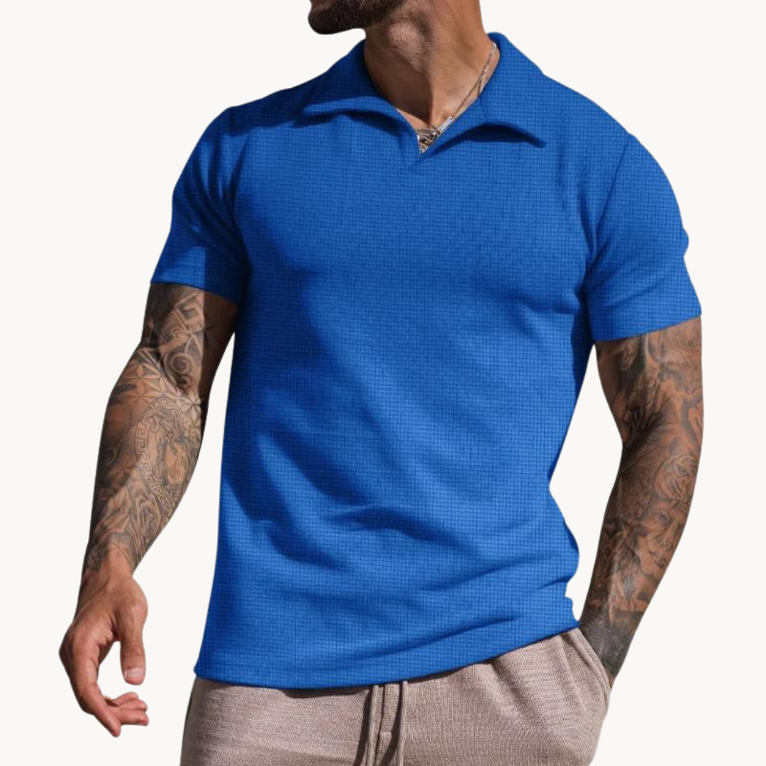 Polo raffiné en coton et polyester pour homme 7