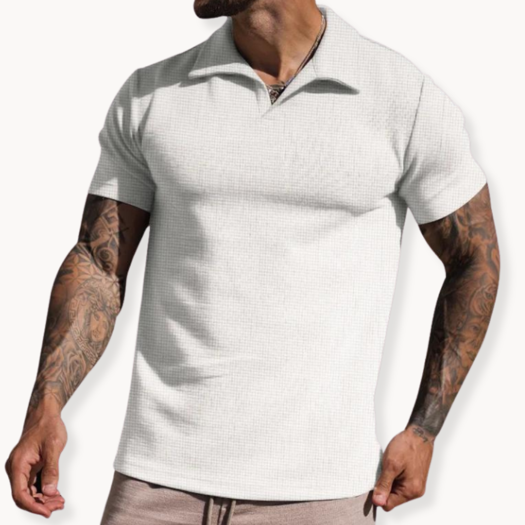 Polo raffiné en coton et polyester pour homme 8