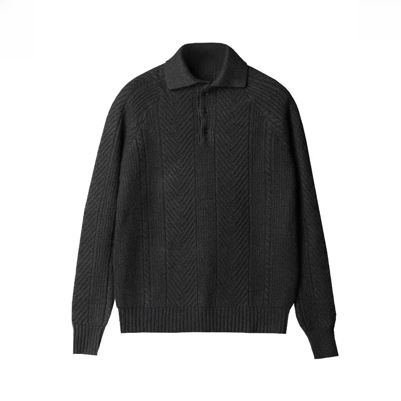 Pull en tricot homme à manches longues avec motif distinct 10