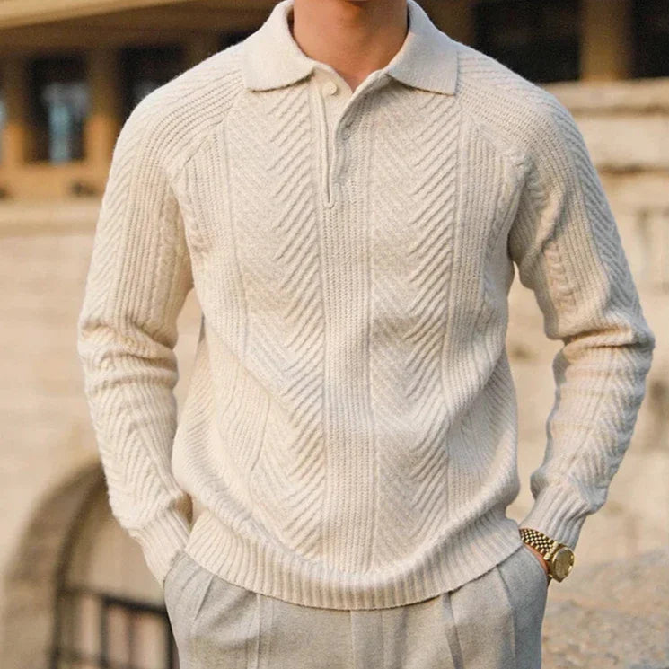 Pull en tricot homme à manches longues avec motif distinct 3