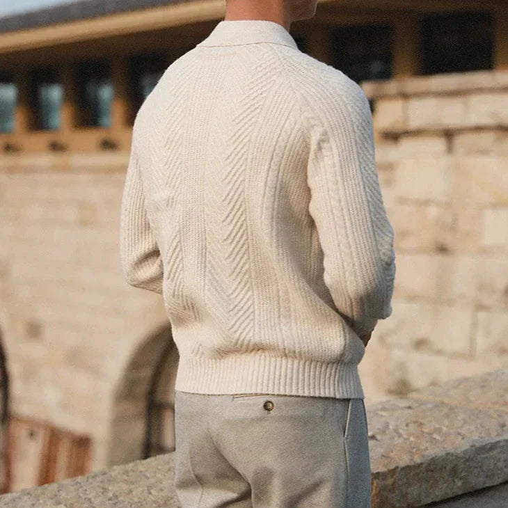 Pull en tricot homme à manches longues avec motif distinct 5