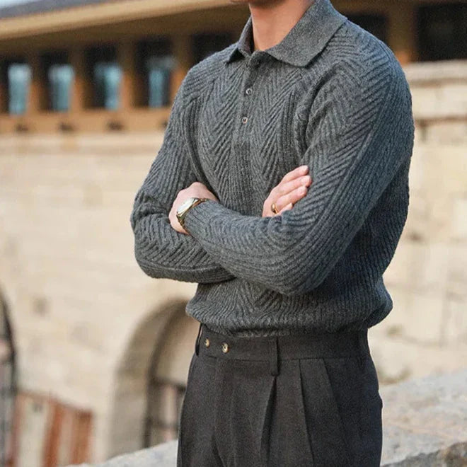 Pull en tricot homme à manches longues avec motif distinct 8