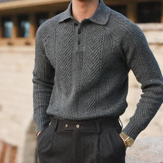 Pull en tricot homme à manches longues avec motif distinct 9