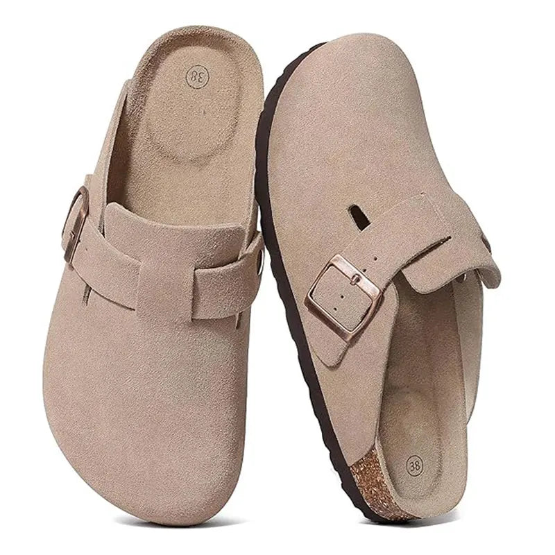 Sabots en cuir suédé pour femmes avec soutien de voûte 1