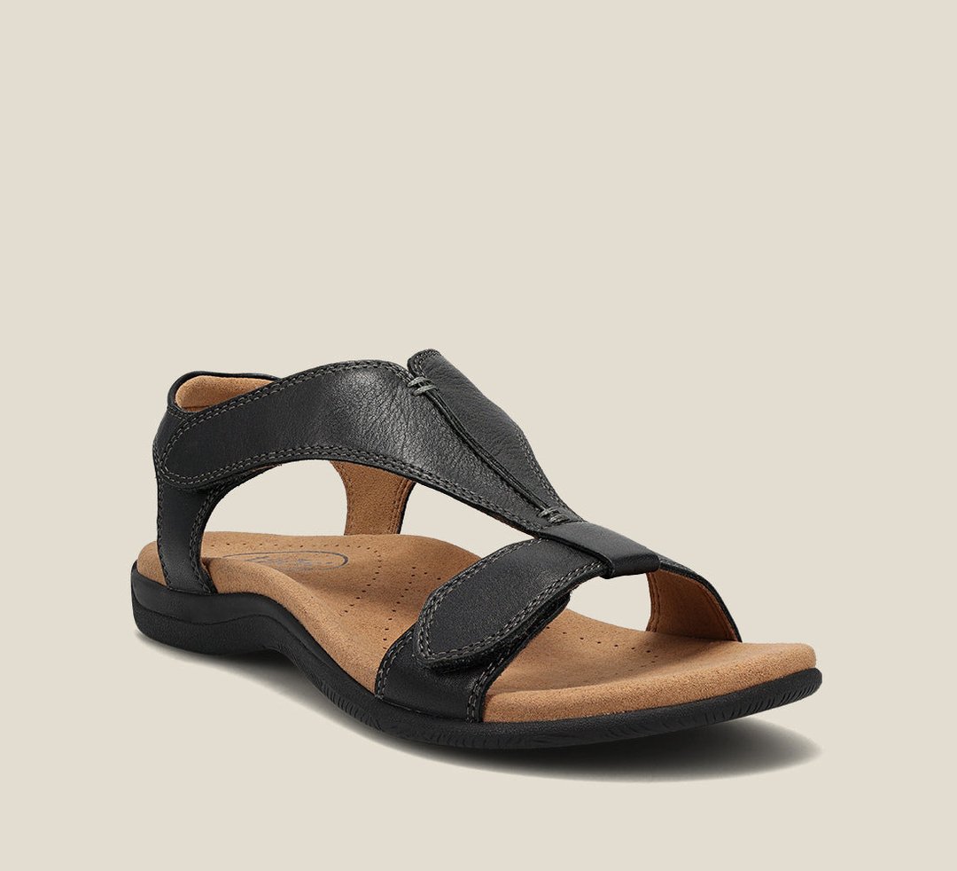 Sandales ouvertes ergonomiques femme en cuir PU avec semelle rembourrée 5