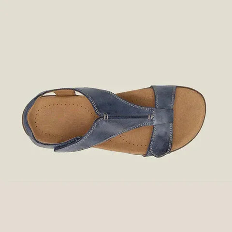 Sandales ouvertes ergonomiques femme en cuir PU avec semelle rembourrée 6