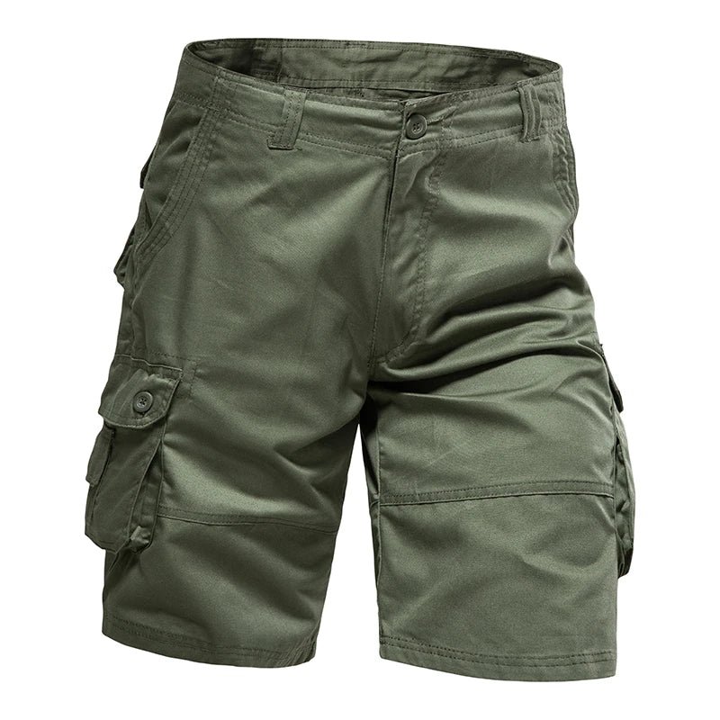 Short Cargo Homme Décontracté en Coton avec Poches Multiples 3