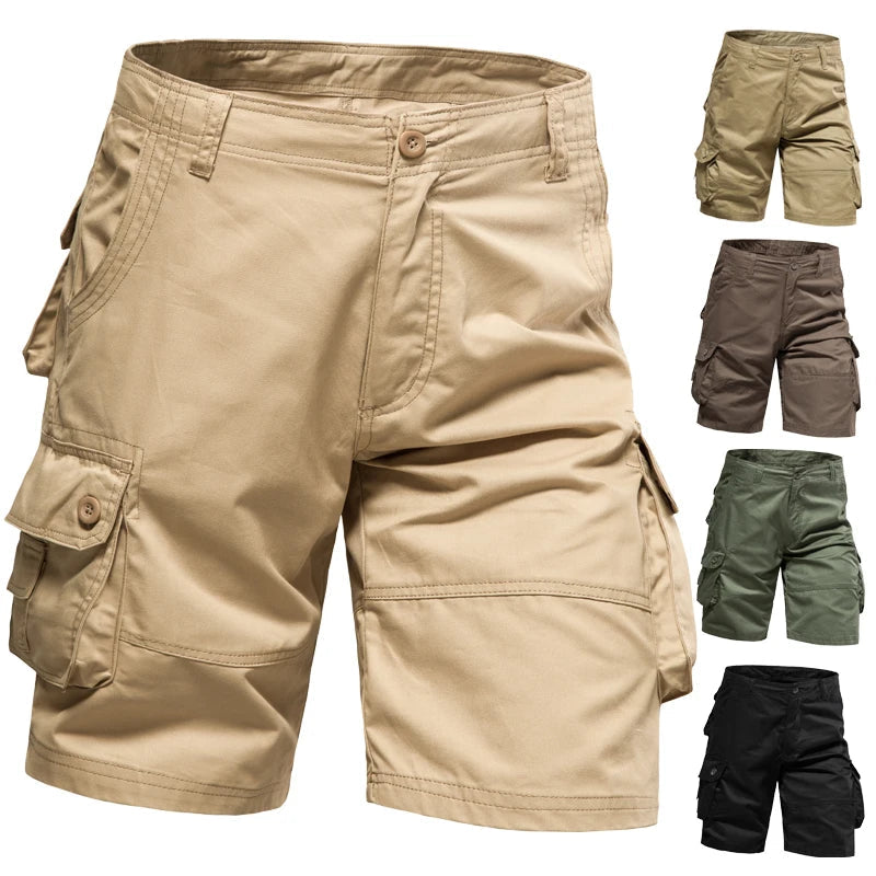 Short Cargo Homme Décontracté en Coton avec Poches Multiples 6