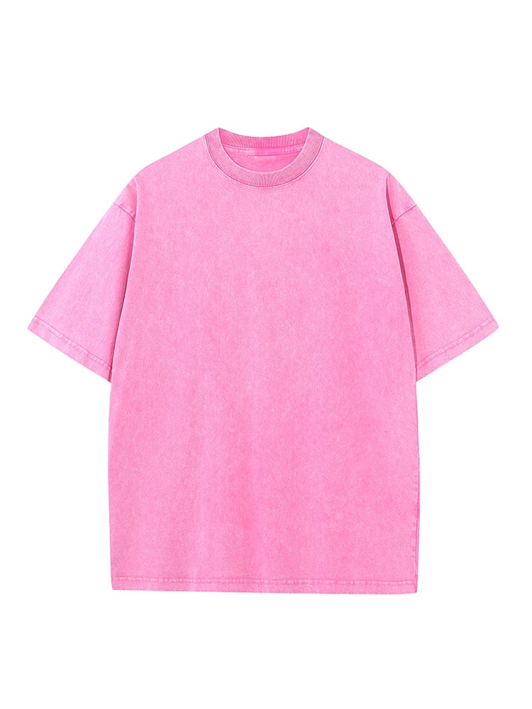 T-Shirt Oversize Homme en Coton Lourd Style Vintage 11