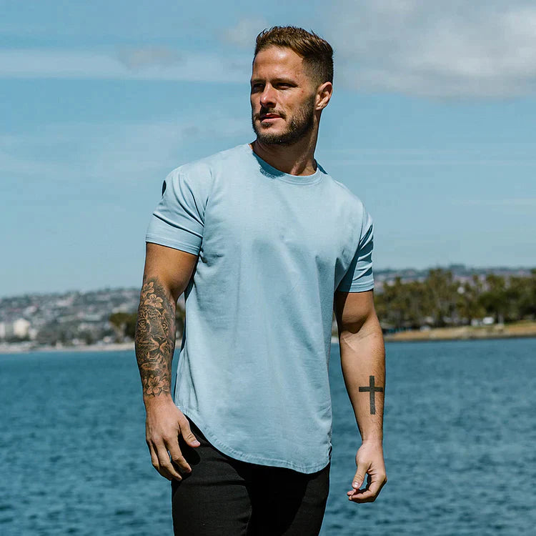 T-shirt de sport homme ajusté en tissu respirant 2