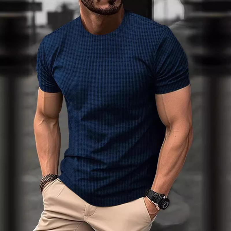 T-shirt décontracté en soie glacée pour homme à manches courtes 3