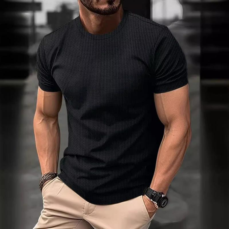 T-shirt décontracté en soie glacée pour homme à manches courtes 8