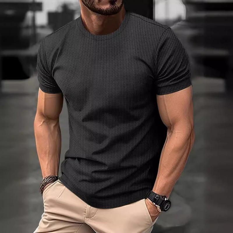 T-shirt décontracté en soie glacée pour homme à manches courtes 9