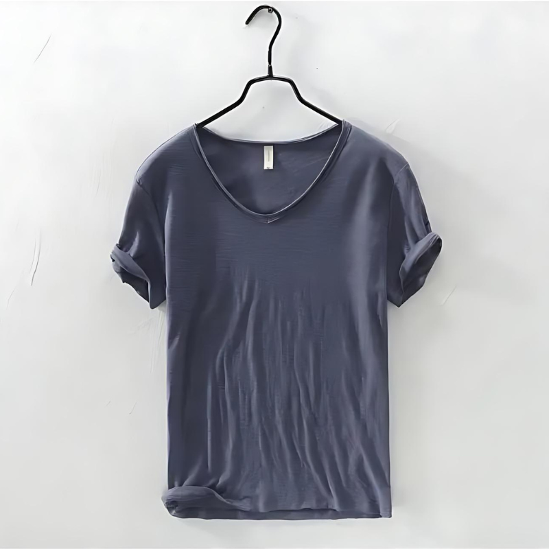 T-shirt en coton homme col en V léger et respirant 10