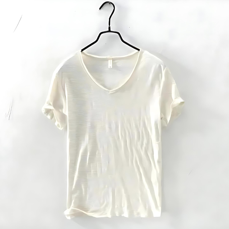 T-shirt en coton homme col en V léger et respirant 3