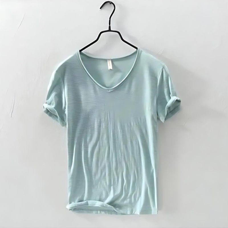 T-shirt en coton homme col en V léger et respirant 5