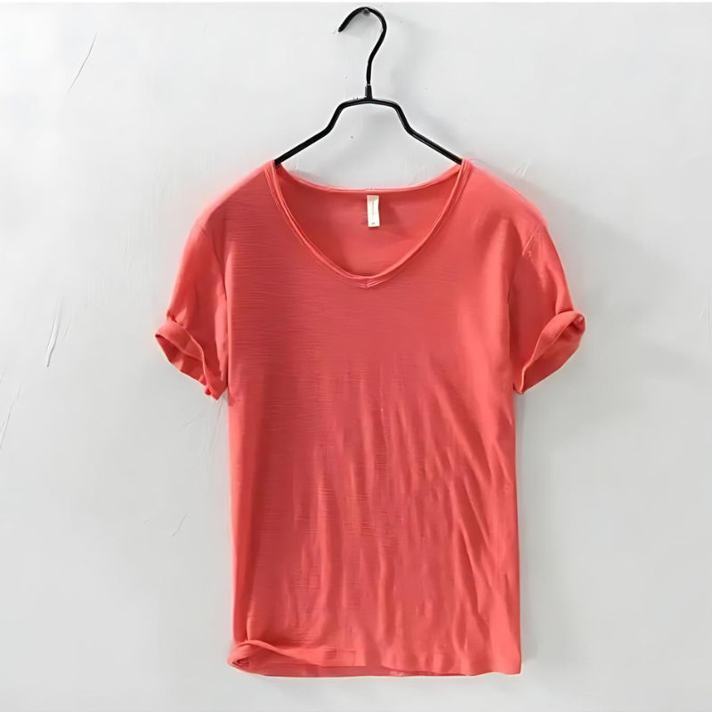 T-shirt en coton homme col en V léger et respirant 6
