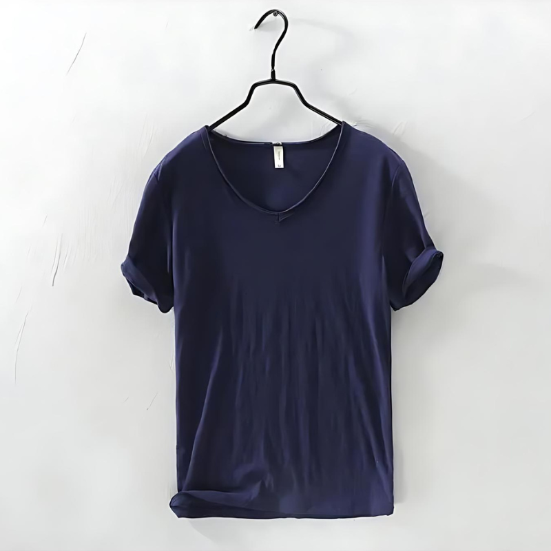 T-shirt en coton homme col en V léger et respirant 7
