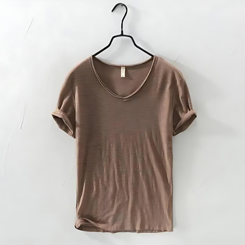 T-shirt en coton homme col en V léger et respirant 9