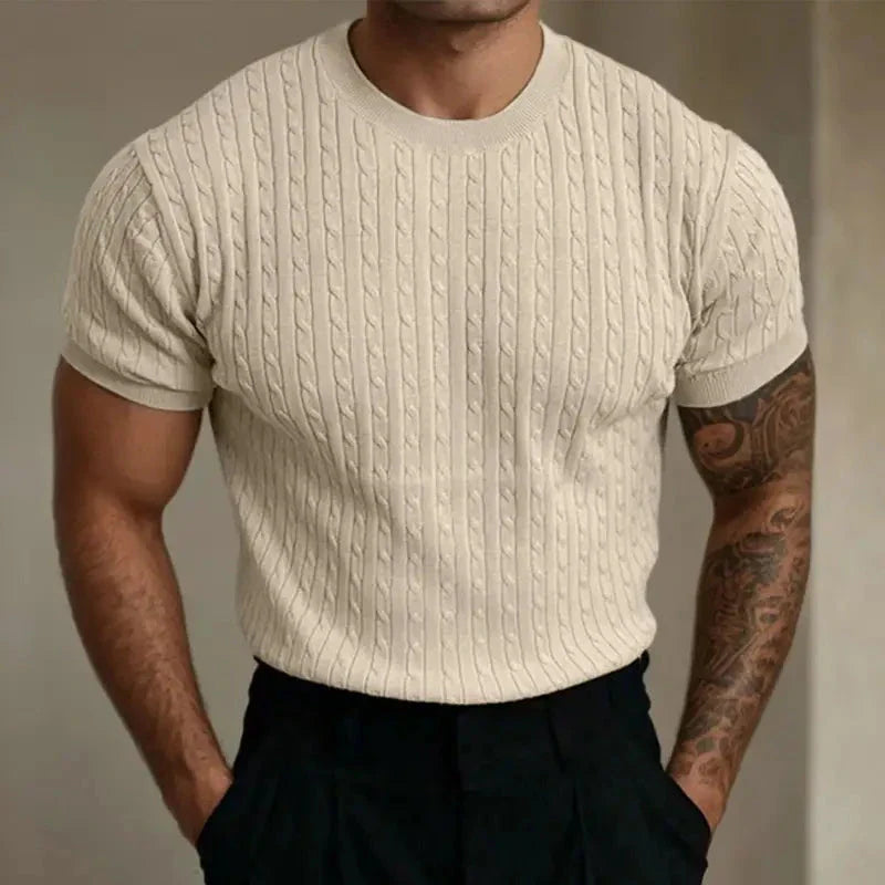 T-shirt en maille homme ajusté en tissu Breisel 5