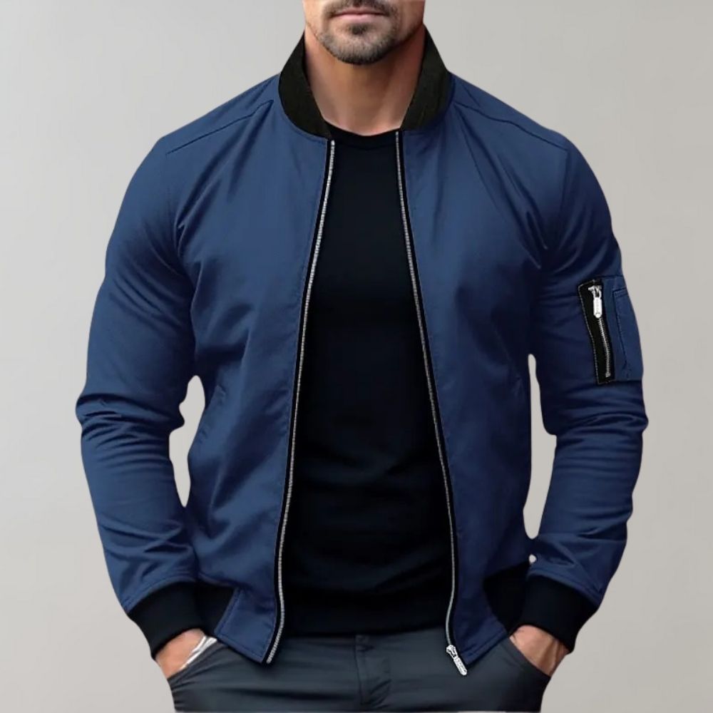 Veste bomber homme légère en polyester avec poches zippées 0