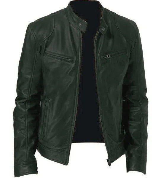 Veste en cuir homme élégante et chaude pour l'hiver 10