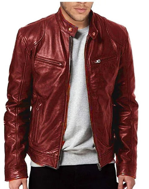 Veste en cuir homme élégante et chaude pour l'hiver 2