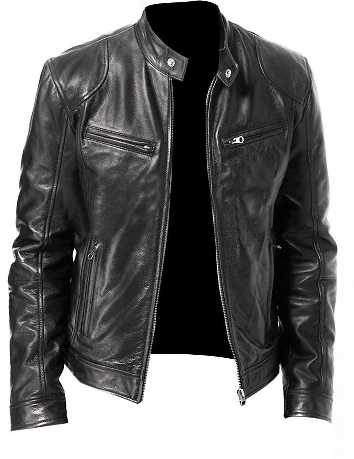 Veste en cuir homme élégante et chaude pour l'hiver 4